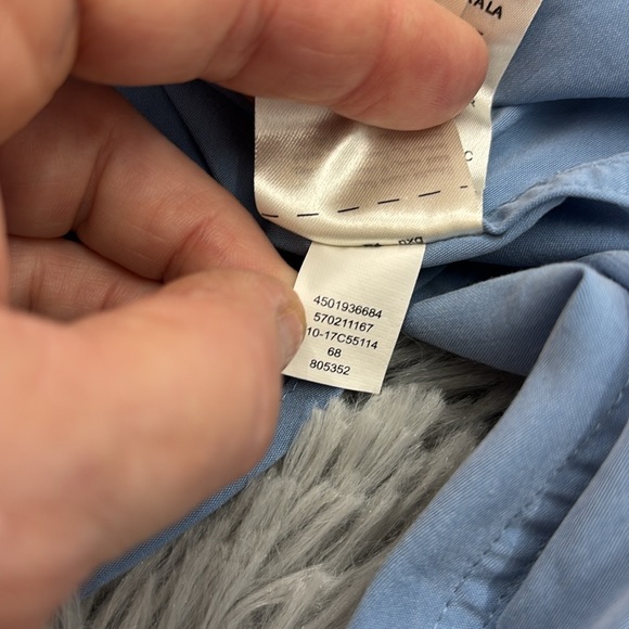 Chico's Sky Blue Button-Up Blouse Flap Pockets LS Modal Polyester Blend 2 (12-14 - Picture 14 of 16